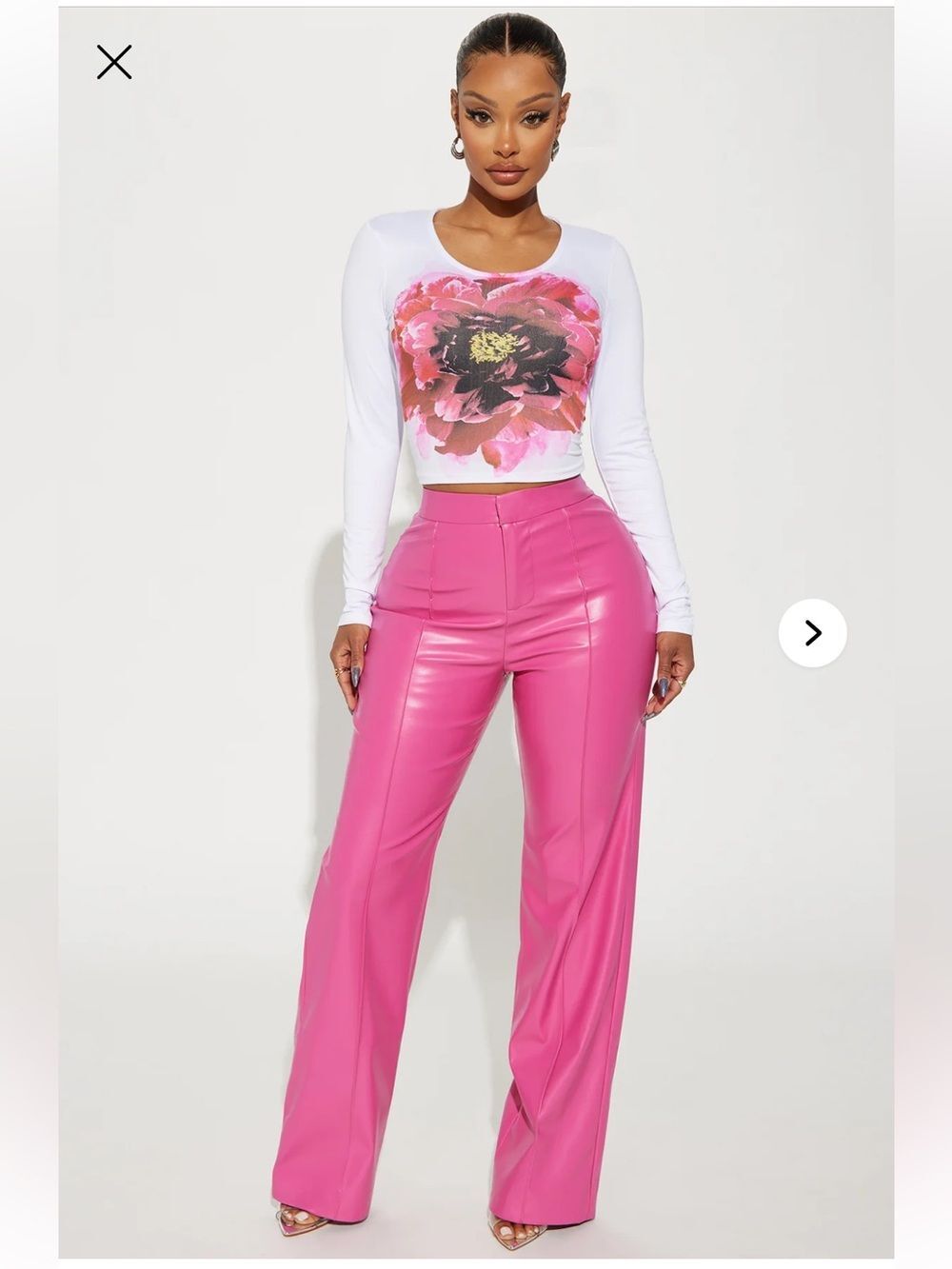 Fashion Nova Around Town Hot Pink Faux Vegan Leather Pants size medium